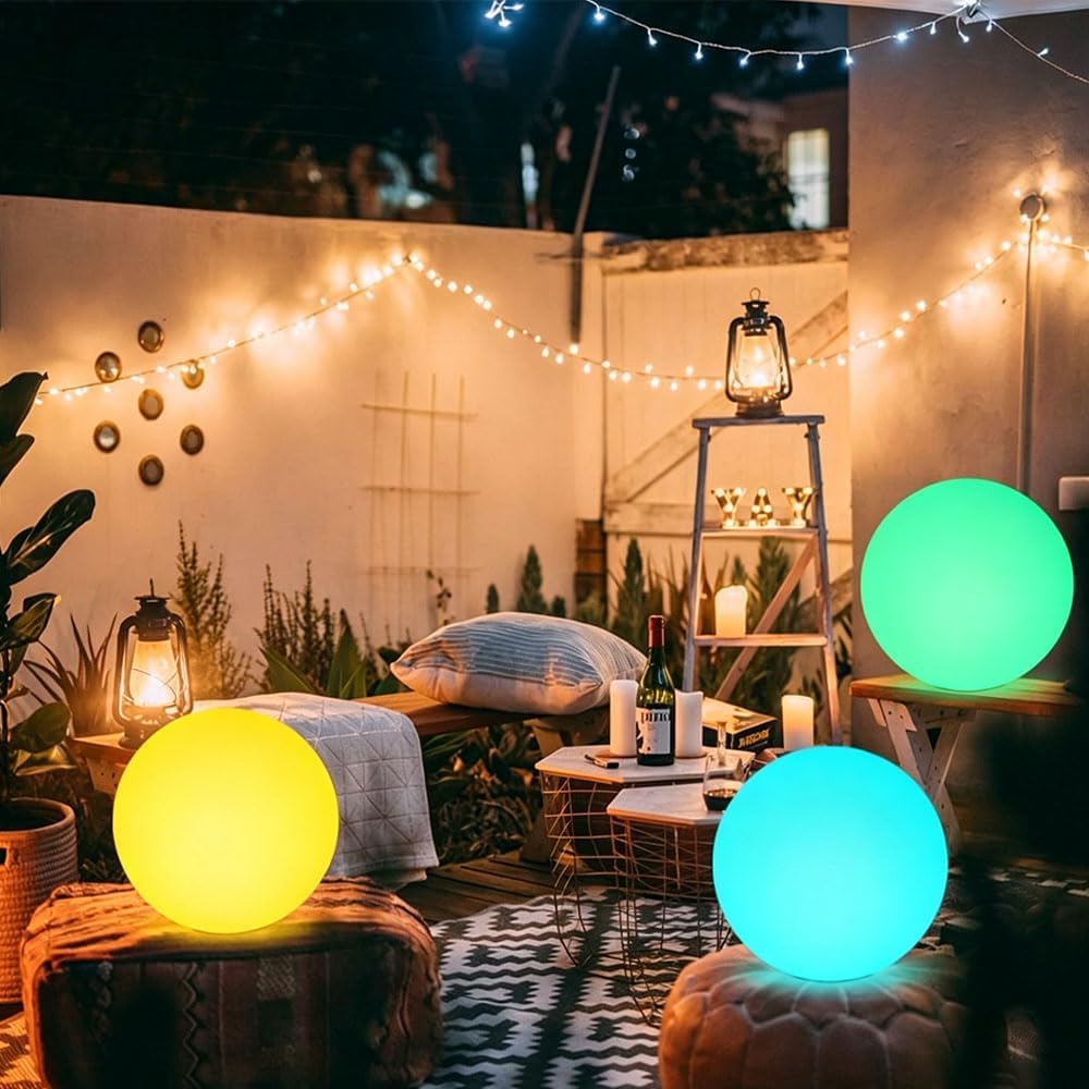 10-inch Glowing LED Ball Light, Dimmable Color Changing LED Globe Orb Light