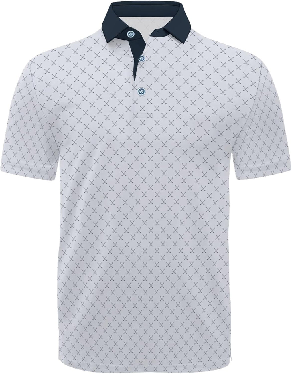 Hodaweisolp Golf Shirts for Men Dry Fit Print Short Sleeve Polo Shirt