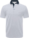 Hodaweisolp Golf Shirts for Men Dry Fit Print Short Sleeve Polo Shirt
