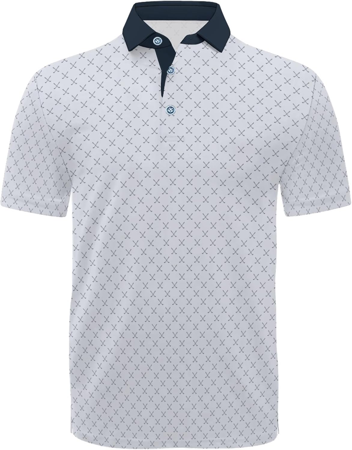 Hodaweisolp Golf Shirts for Men Dry Fit Print Short Sleeve Polo Shirt