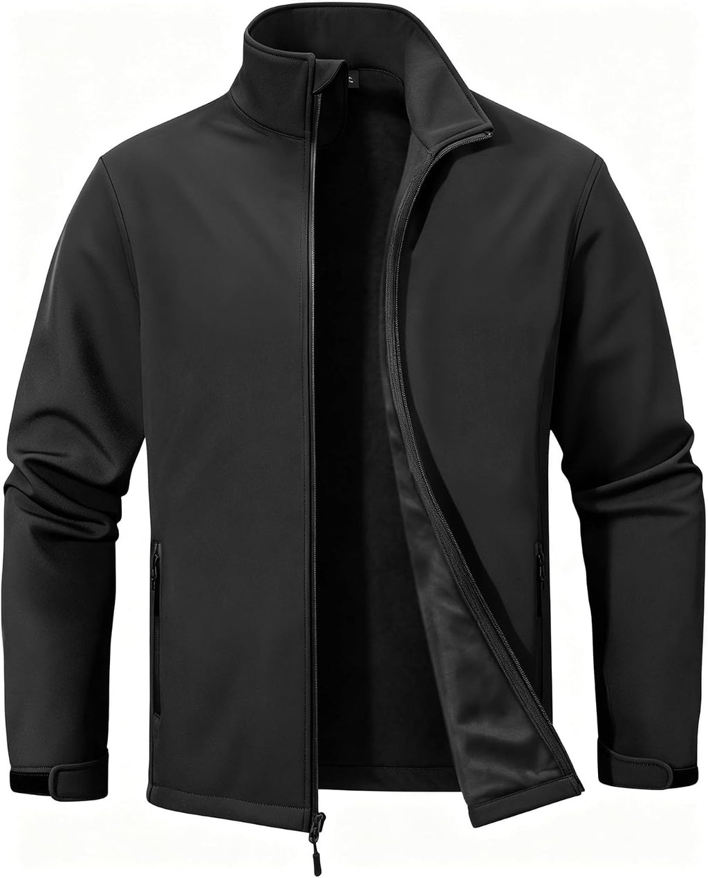 ZITY Men's Softshell Jacket Fleece Lined Lightweight Waterproof Rain Jacket Zip Up Soft Shell Windproof Windbreaker
