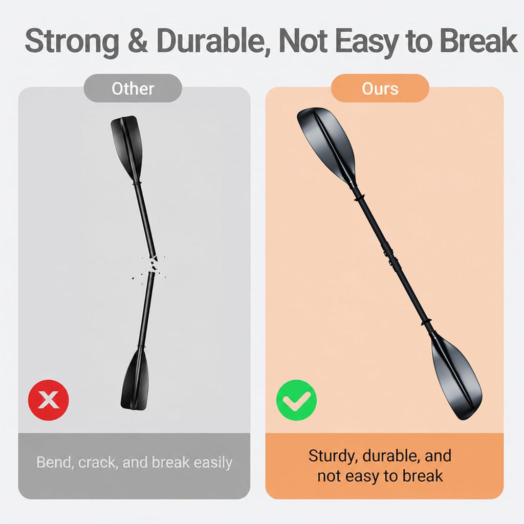Kayak Paddle Heavy Duty,Portable Boat Oar with Thickened Reinforced Shaft Non-Slip Frosted Grip Telescopic Paddle for Ice Breaking Multi-Scenario Water Use.