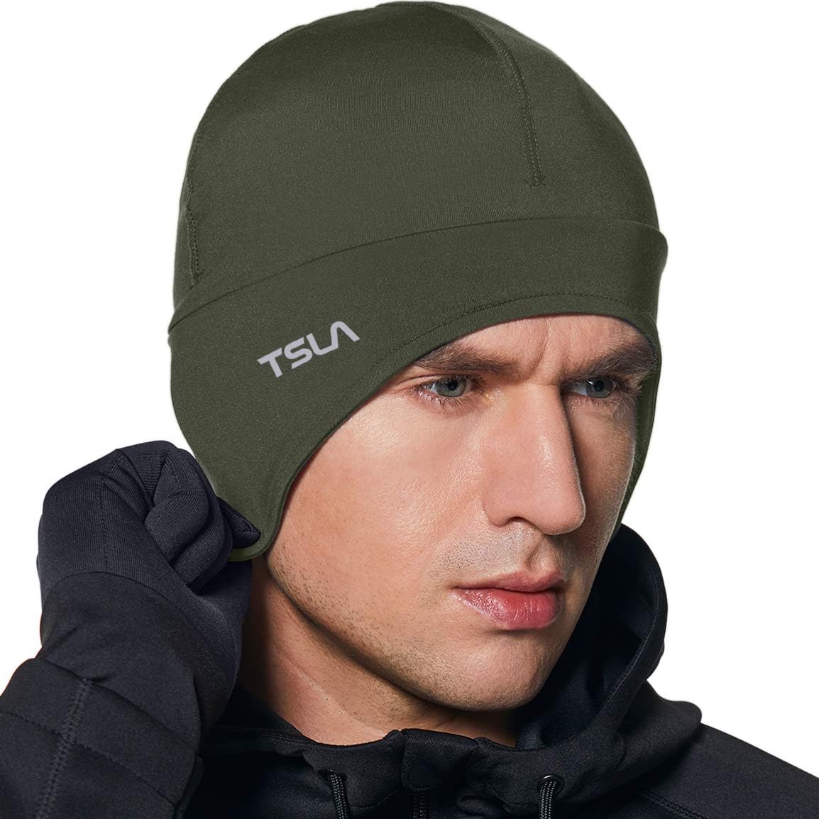 TSLA Men and Women Thermal Fleece Skull Cap, Winter Ski Cycling Under Helmet Liner, Running Beanie Hat