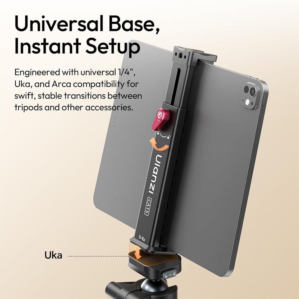 ULANZI CA15 Aluminum iPad Tablet Tripod Mount Attachment,13.5-22 cm
