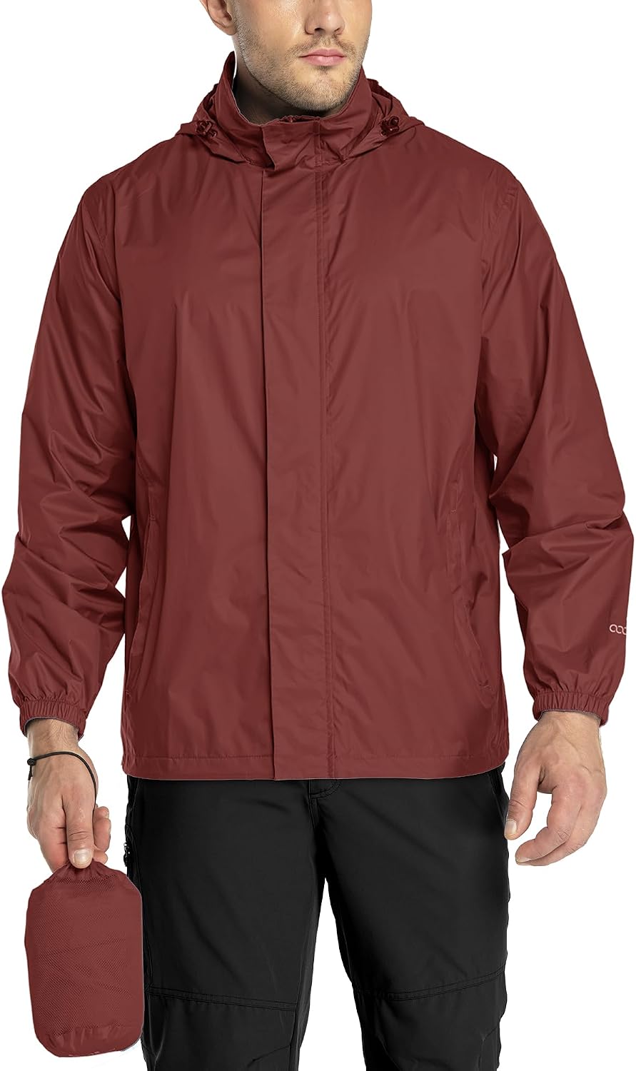 33,000ft Men's Packable Rain Jacket Lightweight Waterproof Golf Raincoat