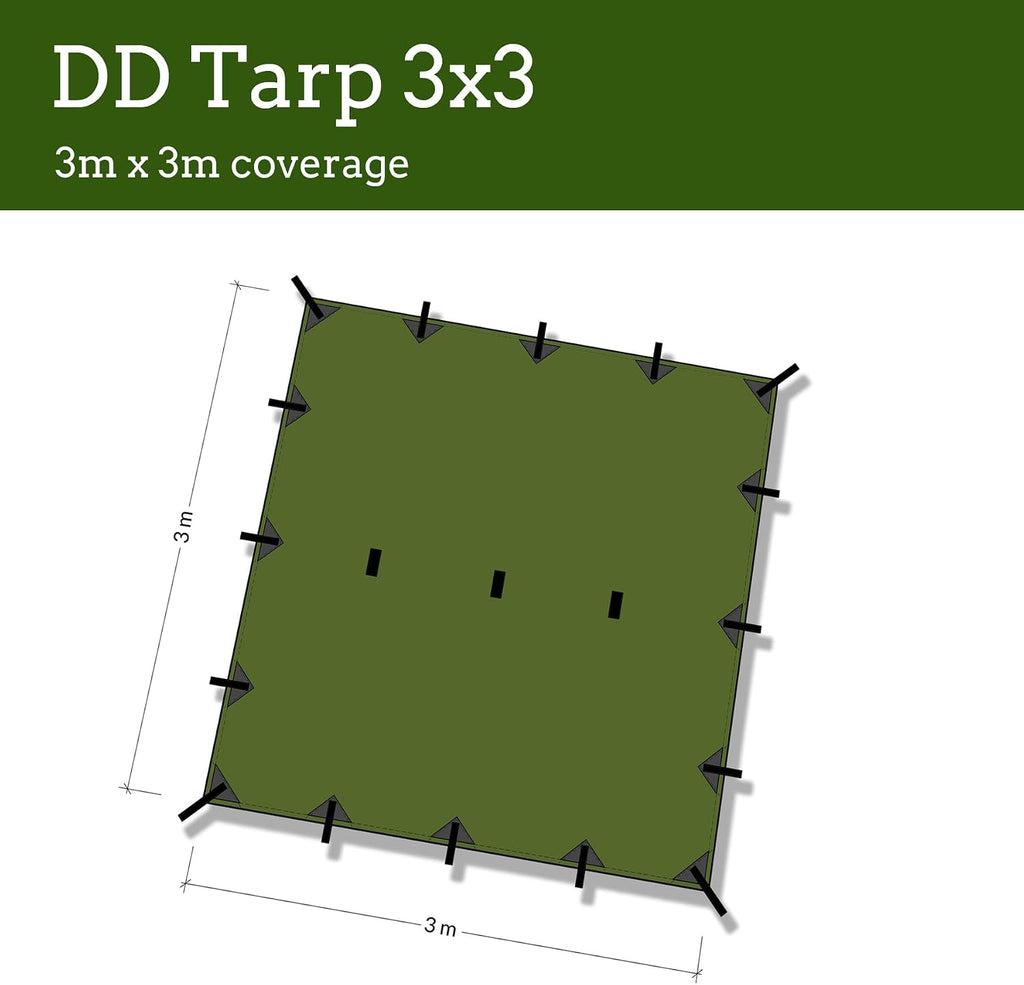 DD Hammocks - DD Tarp 3x3 - Olive Green: 10ft x 10ft