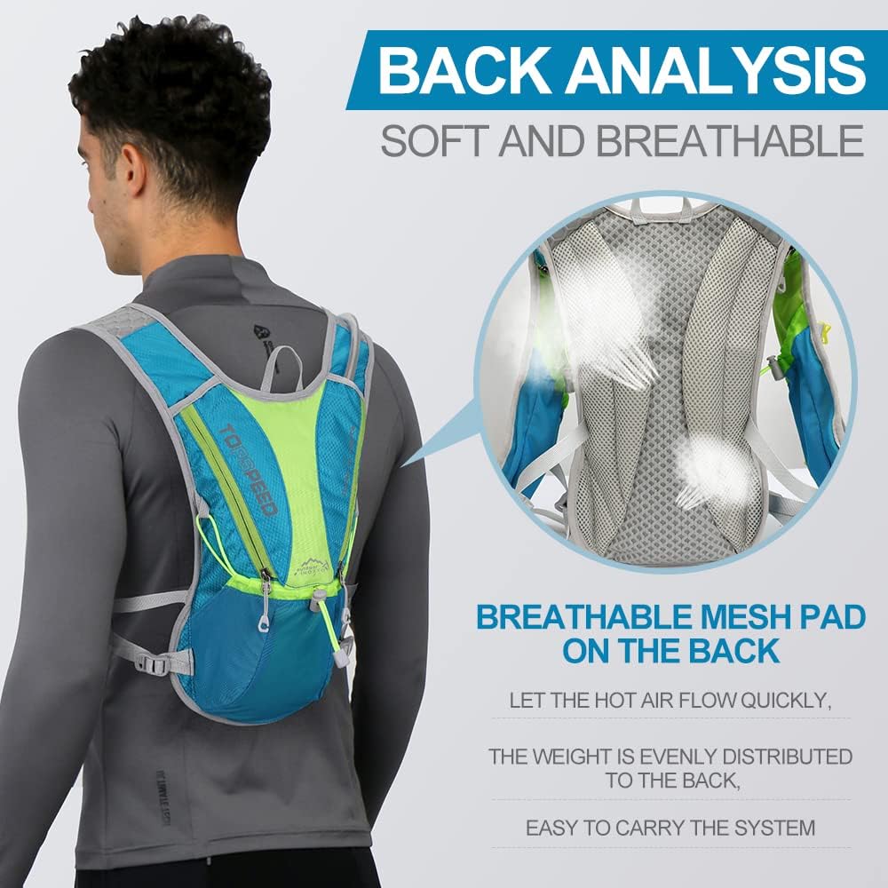 Hydration Pack Backpack, IX INOXTO Running Hydration Vest with 1.5L ( 50 oz) Water Bladder for Men Women, Lightweight Water Backpack for Hiking Cycling Climbing Camping