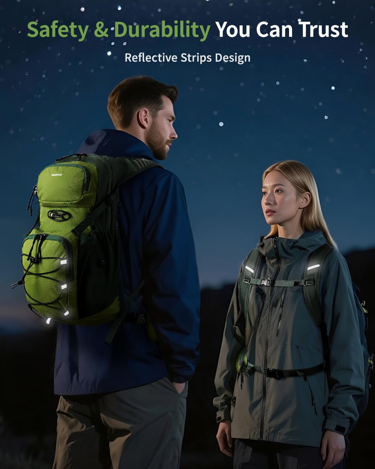 ECOHUB 20L Lightweight Hydration Backpack with 2L Water Bladder&Waist Pack