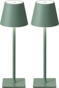 KDG 2 Pack Cordless Green Table Lamps, Rechargeable Portable LED Desk Lamps
