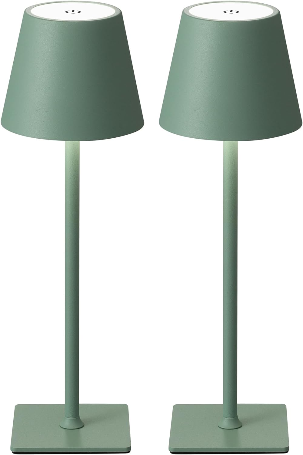 KDG 2 Pack Cordless Green Table Lamps, Rechargeable Portable LED Desk Lamps