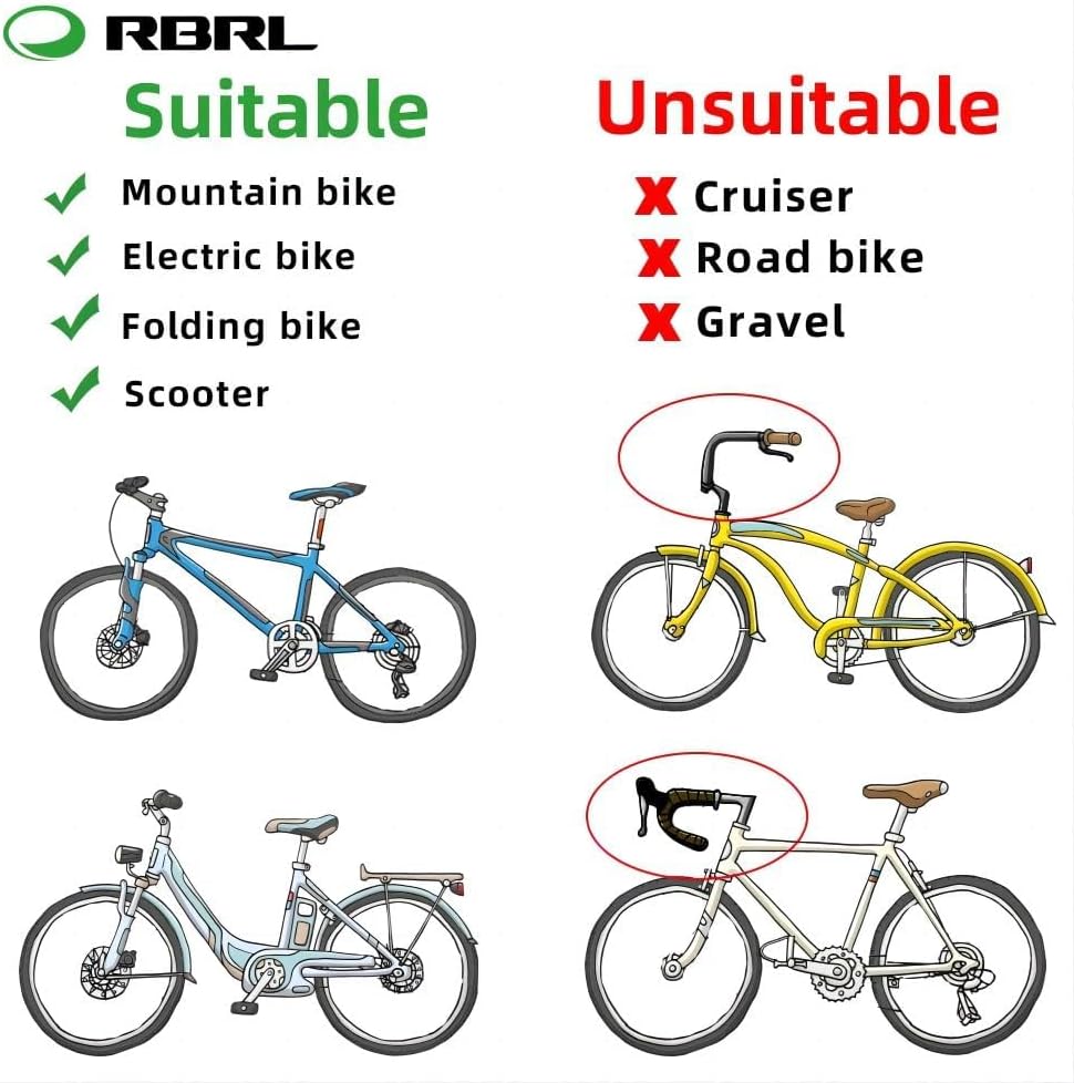 RBRL Bike Mirror Bar End Bike Mirror, Rotatable Bicycle Mirror, Automotive Grade Glass Bike Side Mirrors, Scratch Resistant E-Bike Universal Rearview Mirrors for Mountain bike (Left)