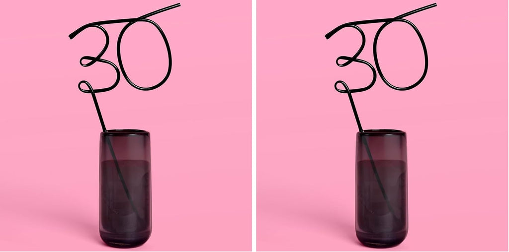 xo, Fetti 30th Birthday Party XL Black 30 Straw | Bday Decorations, Thirty, Millennial Birthday Girl Gift, Bday Drinkware Supplies, Funny Gag Gift, 30 Flirty and Thriving (Pack of 2)