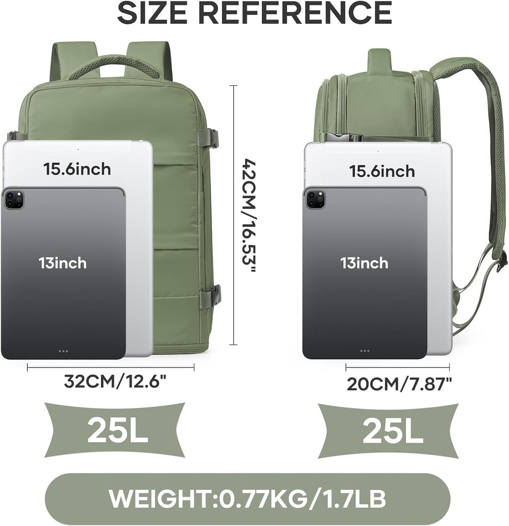 coowoz Travel Backpack For Women Men,Carry On Backpack,Hiking Backpack Waterproof Outdoor Sports Rucksack Casual Daypack travel essentials（Gray Green）