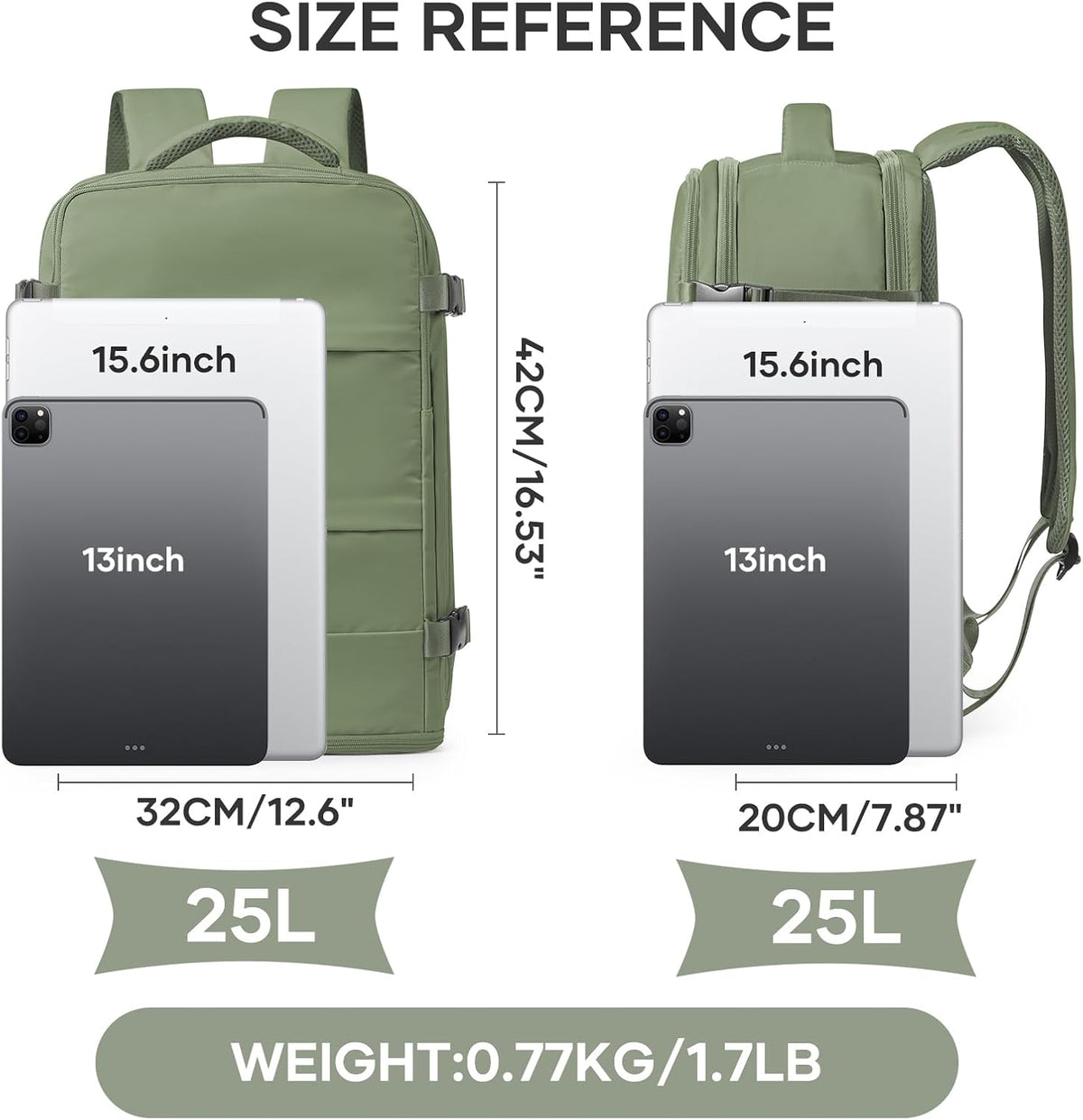 coowoz Travel Backpack For Women Men,Carry On Backpack,Hiking Backpack Waterproof Outdoor Sports Rucksack Casual Daypack travel essentials（Gray Green）
