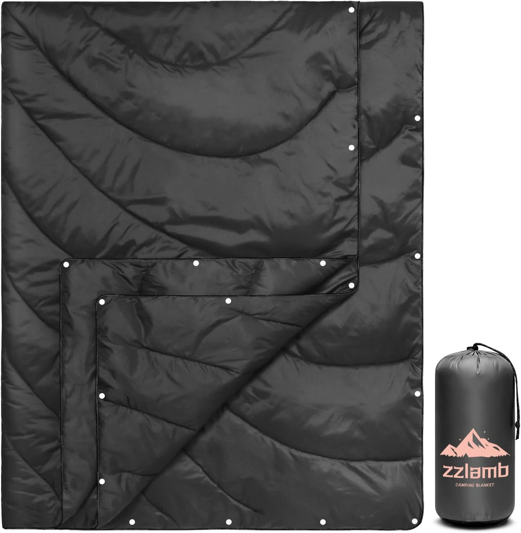 zzlamb Outdoor Puffy Camping Blanket, Down Alternative Camp Quilt