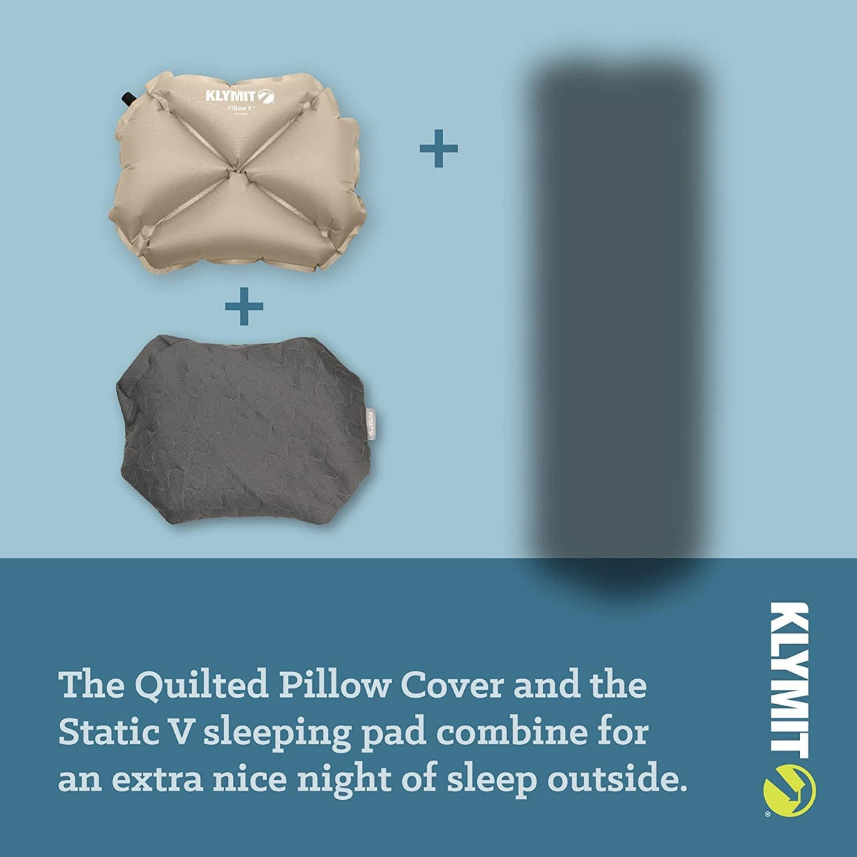 Klymit Pillow X Travel Pillow, Lightweight Inflatable Hybrid Airplane, Backpacking, Hammock, and Camping Pillow
