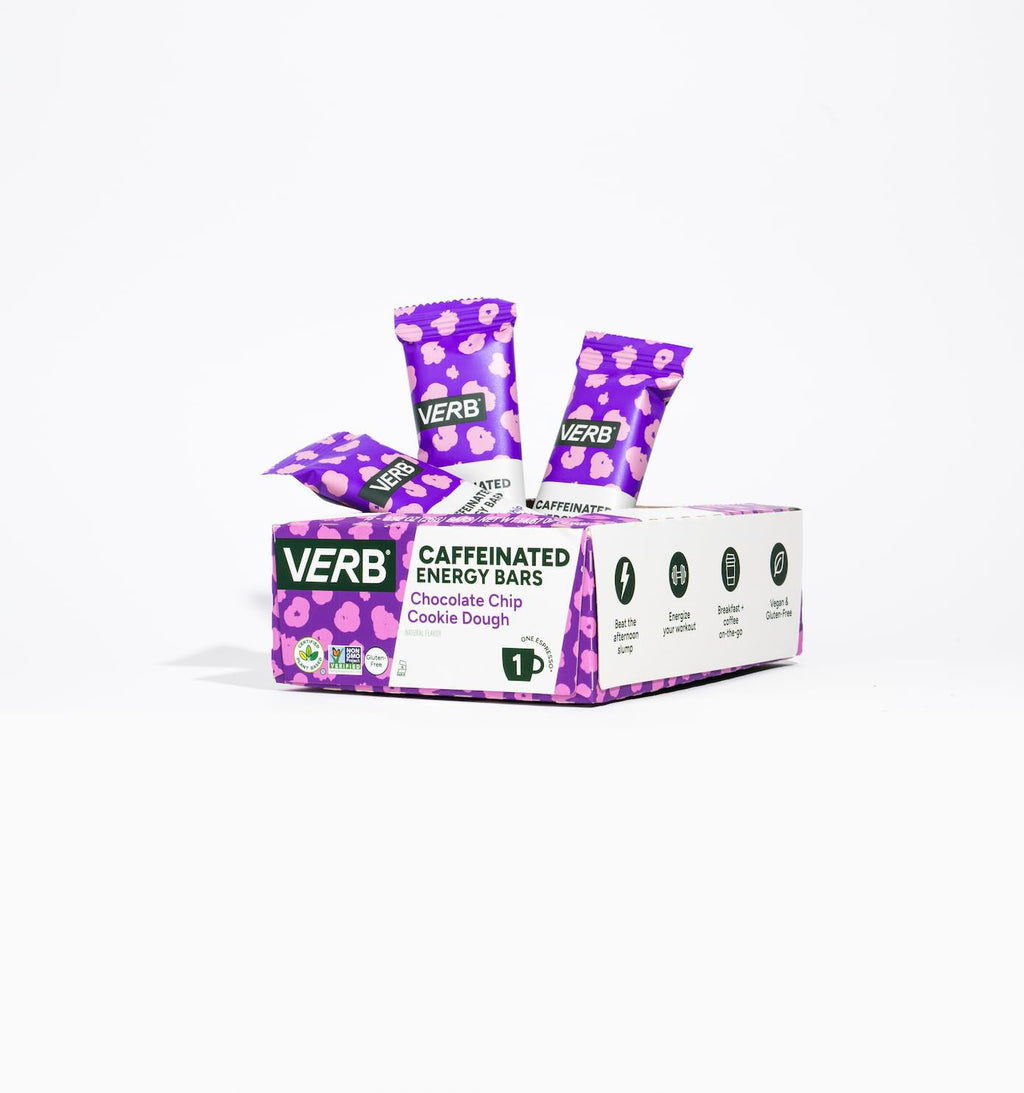 Verb Caffeinated Energy Bars Chocolate Chip Cookie Dough (26g, Pack of 16)