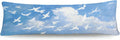 Blue Sky White Doves Pigeon 20x54 Body Pillow Cover, Pigeon Gifts for Women, Peaceful Flying Birds Long Body Pillowcase with Zipper for Bed Couch