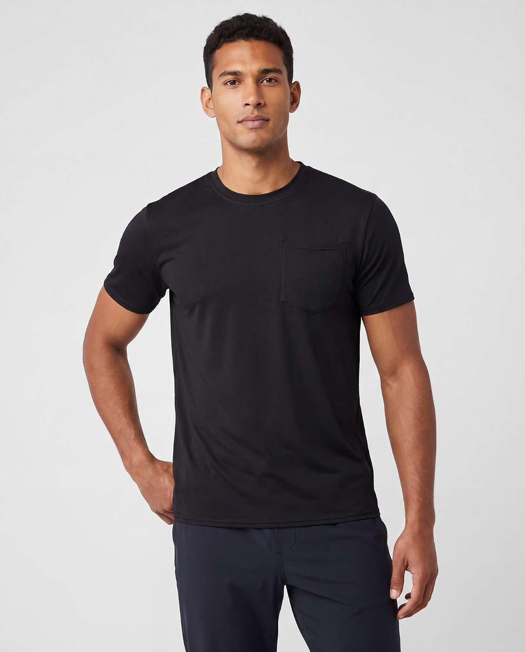 4 Pack Men's Dry Fit Short Sleeve Pocket T Shirts Workout Gym Athletic Tees
