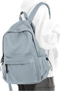 Blue School Backpack for Girls Water Resistant High School Book Bag Simple Backpack for Teens Boys Girls, Lightweight Middle School Back Pack Daypack
