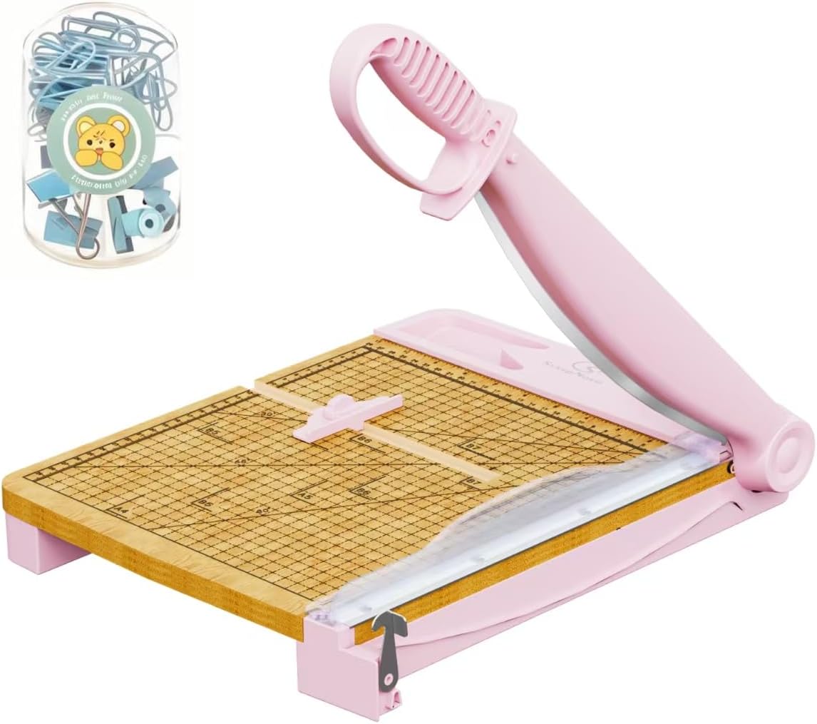 12 Inch Heavy Duty Paper Cutter, Wood Guillotine Paper Trimmer