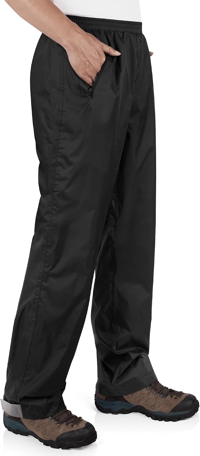 33,000ft Packable Rain Pants for Men Waterproof Lightweight Hiking Pants