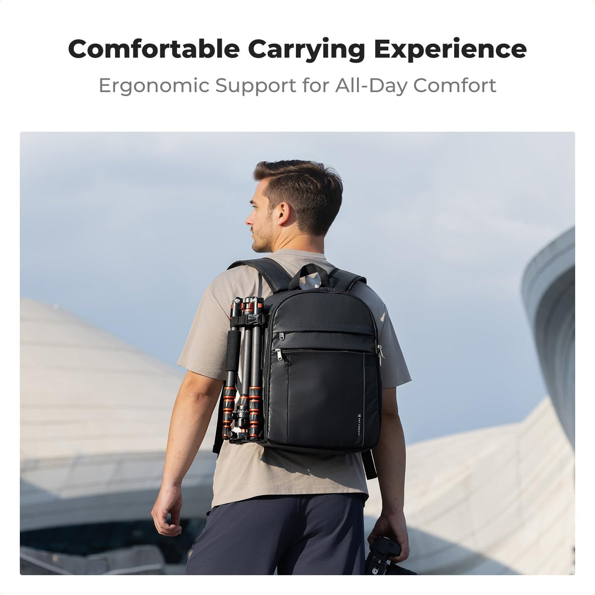 K&F CONCEPT Camera Backpack, Lightweight Camera Bag with Tripod Holder