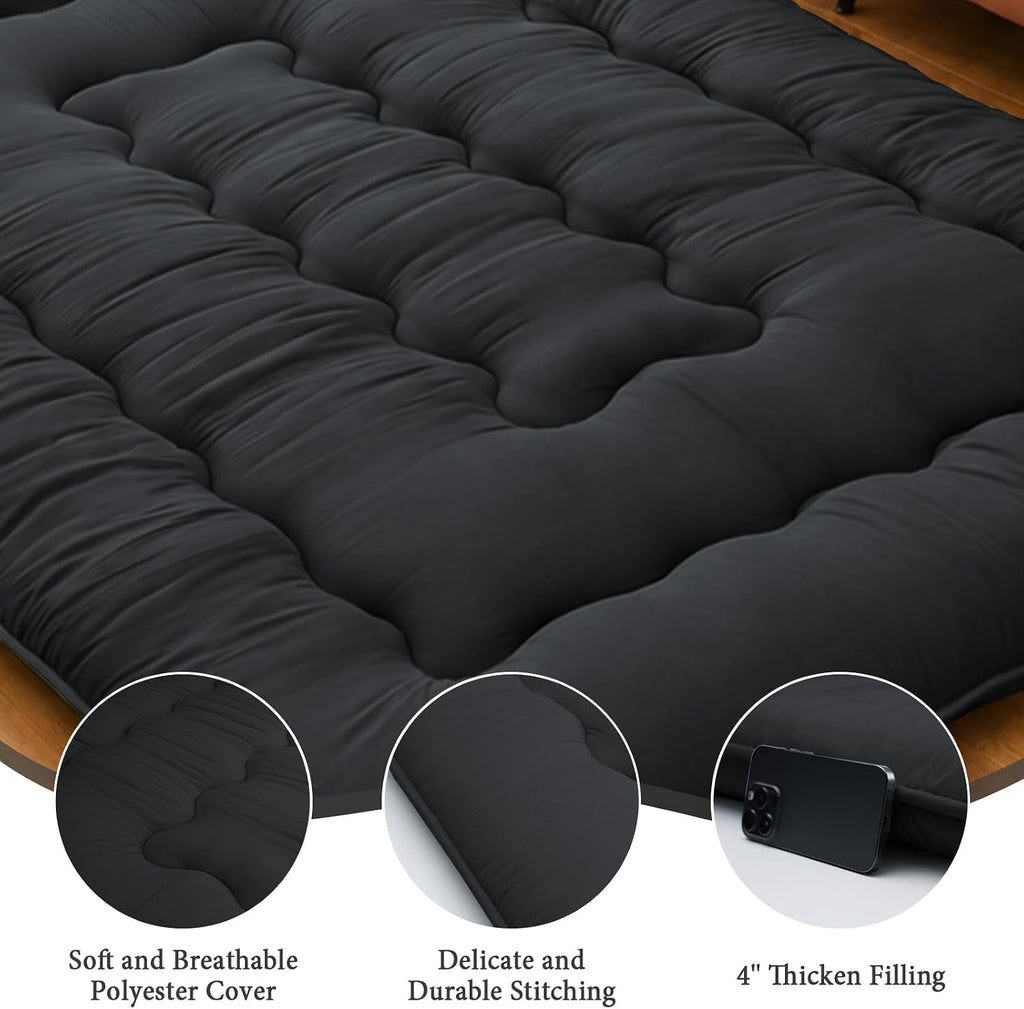 DAICO Japanese Floor Mattress, 4'' Thick Foldable Futon Mattress Full Size