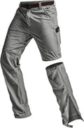 CQR Men's Convertible Cargo Tactical Pants, Water Resistant Outdoor Hiking Pants, Zip Off Lightweight Stretch Work Pants