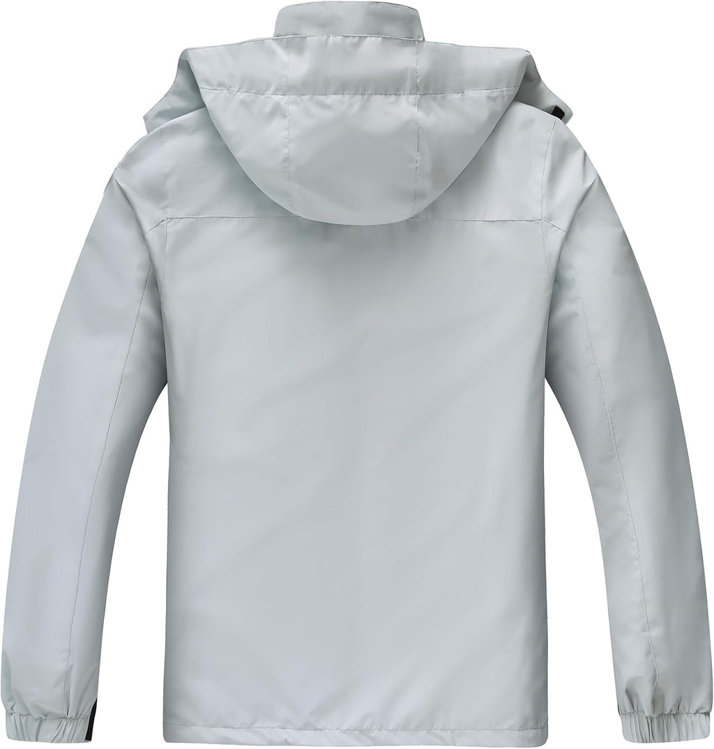 ELLSWOS Men's Lightweight Waterproof Rain Jacket with Detachable Hood