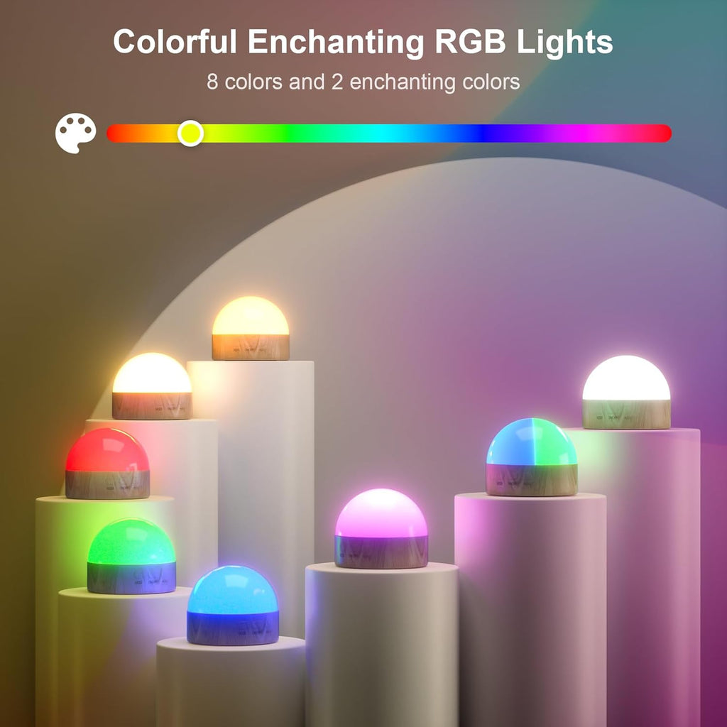 Kintion Portable Night Light, Rechargeable Dimmable 8 Color Lighting (2pcs)