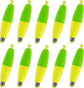Alwonder 10-Pack Fishing Bobbers Floats, Weighted Bobbers for Fishing Cigar EVA Foam Snap-on Floats Corks Floaters Buoys for Crappie Bass Panfish Bluegills Trout