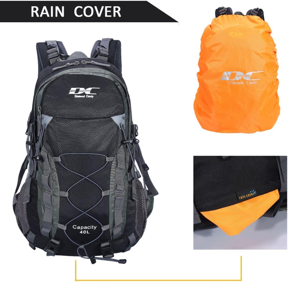 Diamond Candy 40L Hiking Backpack Waterproof Daypack for Men and Women