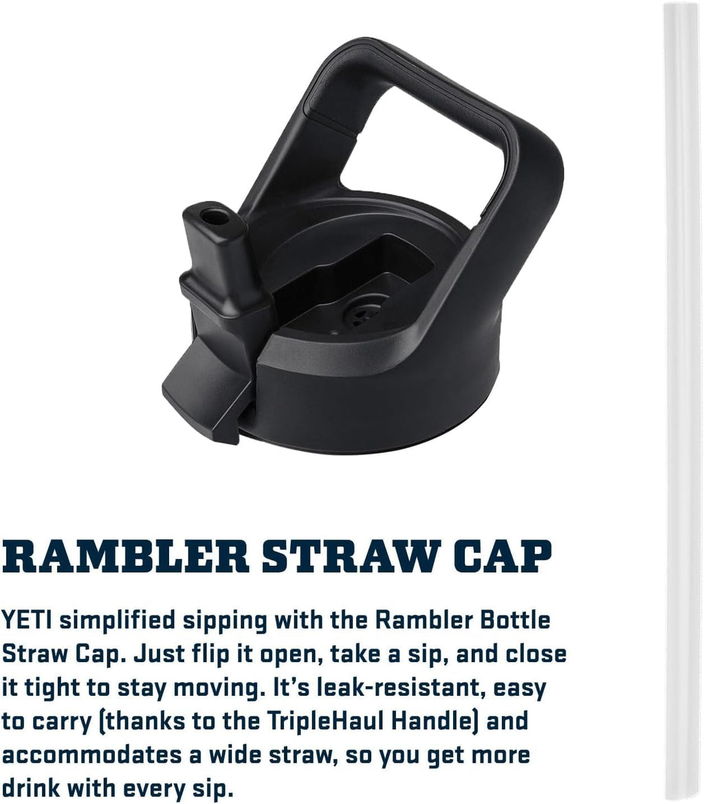 YETI Rambler 18 oz Bottle, Vacuum Insulated, Stainless Steel with Color Matching Straw Cap, Pace Purple