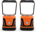 LED Camping lamp Super Bright 1500 lumens 4 Light Modes Dimmable searchlight Battery-Powered Emergency lamp Suitable for Night Hiking Tent Lighting Emergencies Power outages (Orange X2)