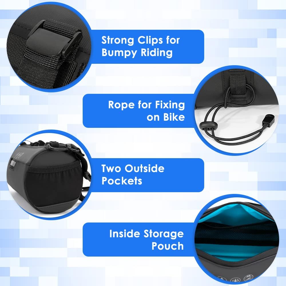 WOTOW Bike Handlebar Bag Waterproof - Bicycle Front Pouch, 2.4L