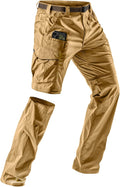 CQR Men's Convertible Cargo Tactical Pants, Water Resistant Outdoor Hiking Pants, Zip Off Lightweight Stretch Work Pants