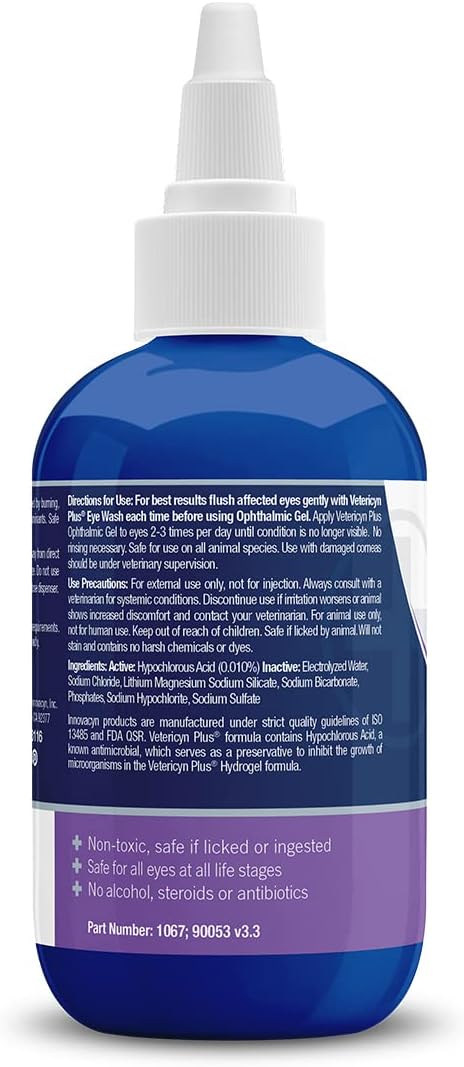 Vetericyn Plus Ophthalmic Eye Gel for Horses | Eye Ointment Alternative to Lubricate and Relieve Horse Eye Irritations, Safe for All Animals. 3 ounces