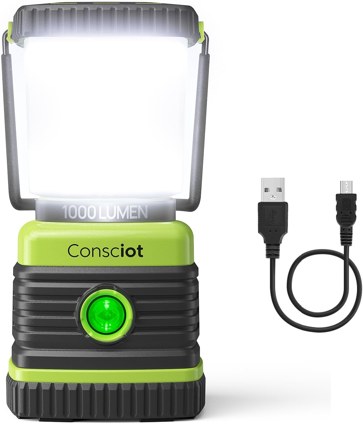 Consciot 1000LM LED Camping Lantern Rechargeable, 4 Light Modes, Dimmable
