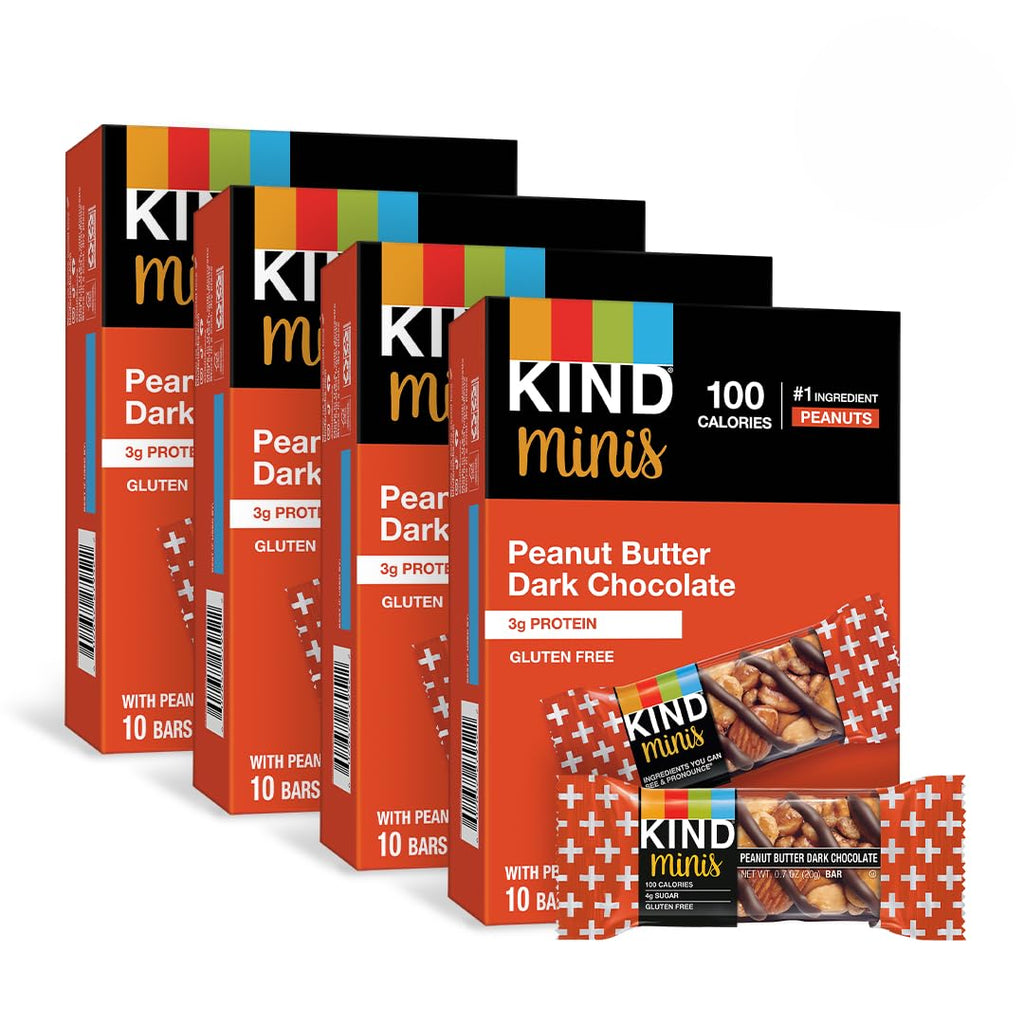 KIND Mini Snack Bars, Dark Chocolate Nuts & Sea Salt, Gluten Free, Low Sugar, Low Calorie Snacks, 80 Count
