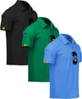 ZITY 3 Pack Mens Golf Polo Shirts Short Sleeve Business Casual T-Shirts
