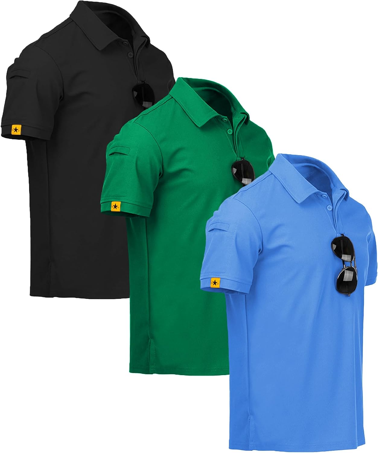 ZITY 3 Pack Mens Golf Polo Shirts Short Sleeve Business Casual T-Shirts