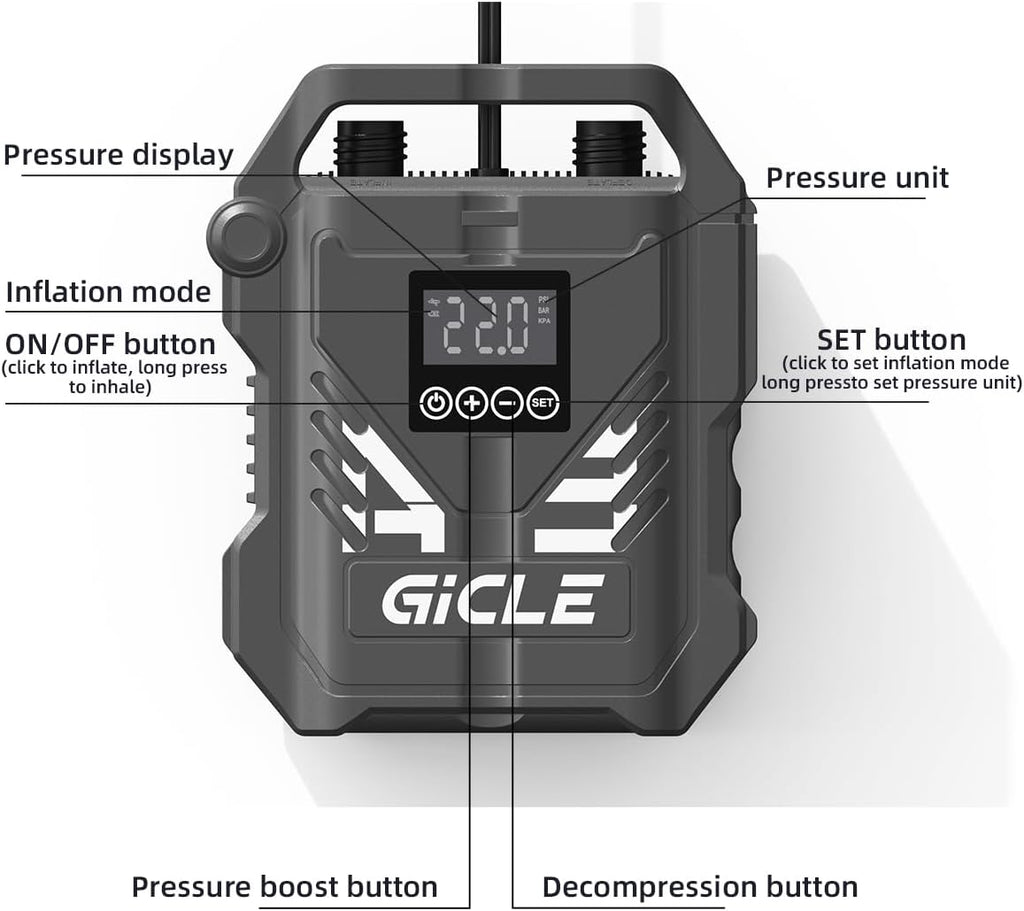 GICLE Paddle Board Pump Electric Portable, SUP Pump for Inflatebles