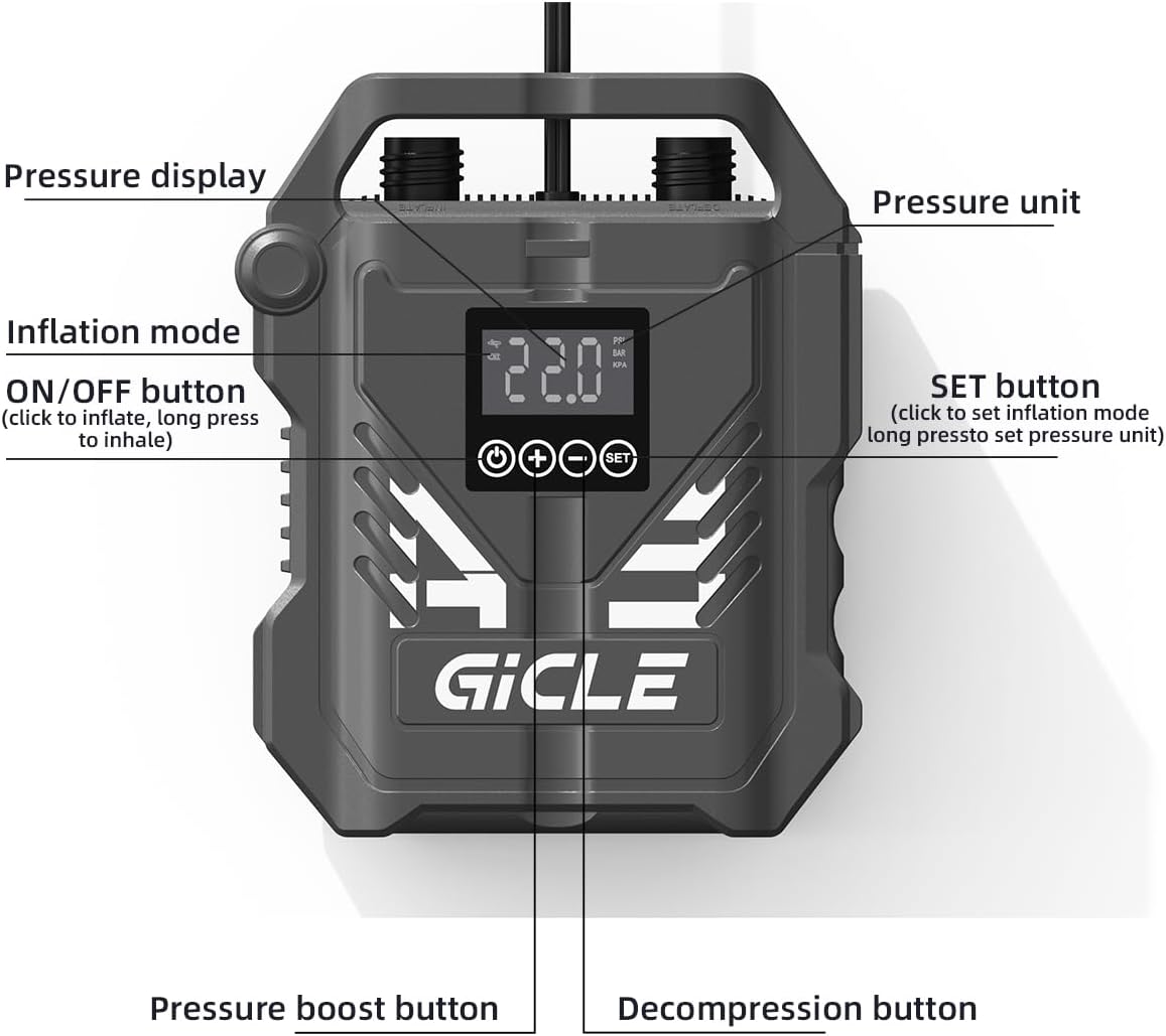 GICLE Paddle Board Pump Electric Portable, SUP Pump for Inflatebles