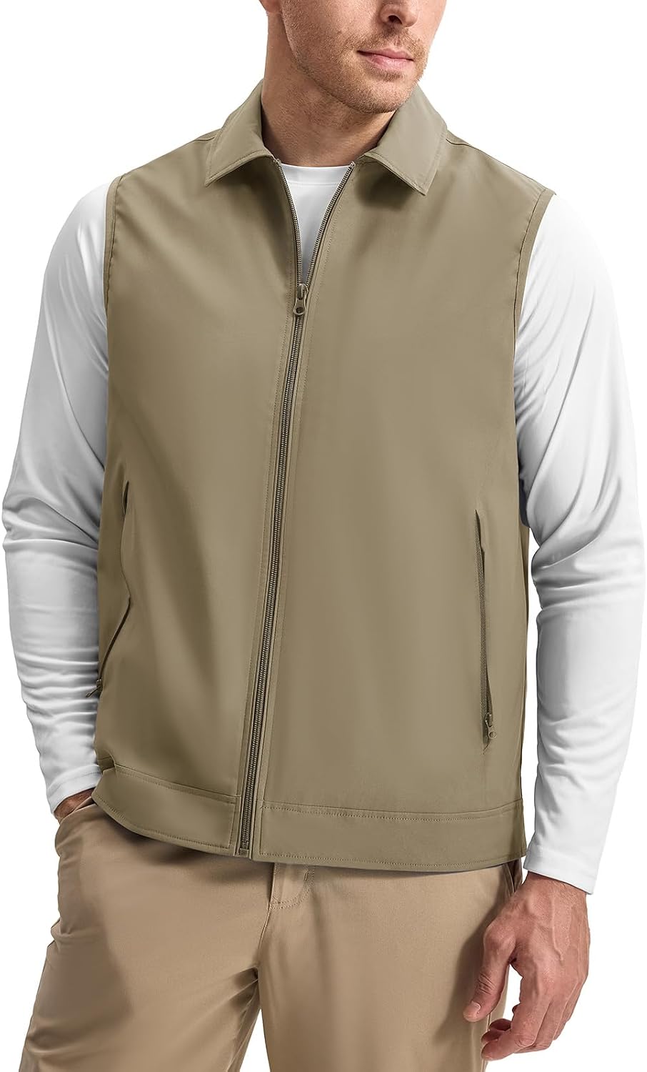 Rdruko Men's Golf Vest Lightweight Summer Casual Zip Windbreaker