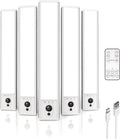 EZVALO 5-Pack Under Cabinet Lighting, 2400mAh Motion Sensor Light, LED Closet Lights Wireless, 6500K Dimmable, Timer, Magnetic, with Remote Control for Kitchen, Closet, Stair