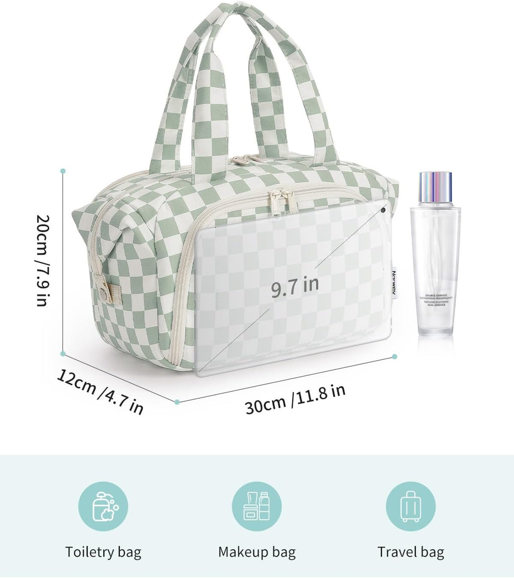 Narwey Travel Toiletry Bag for Women, Large Makeup Cosmetic Organizer Bag