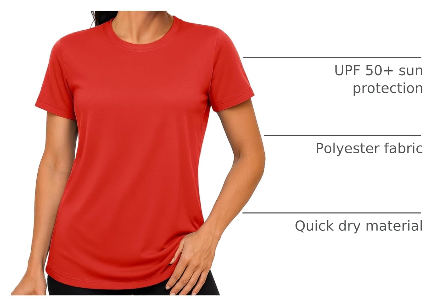 TACVASEN Women's Short Sleeve Workout Shirts UPF 50+ Sun Protection Quick Dry Athletic Tops for Running Gym Tee