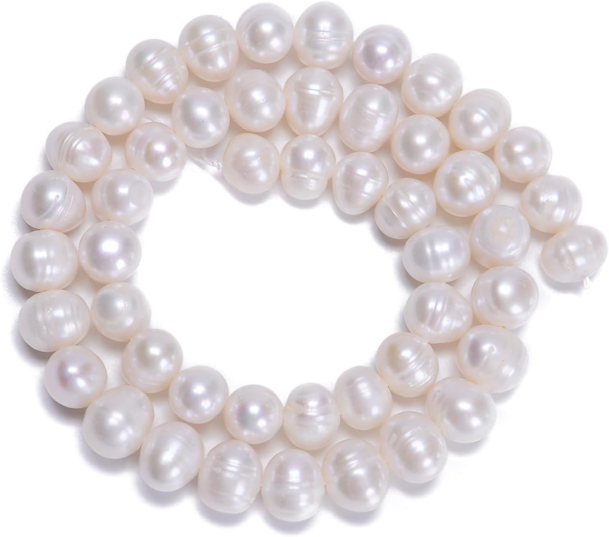 AD Beads Natural Freshwater White Pearl Round Beads 15" 4mm 6mm 8mm 9mm 10mm 11mm 12mm (8-9mm)