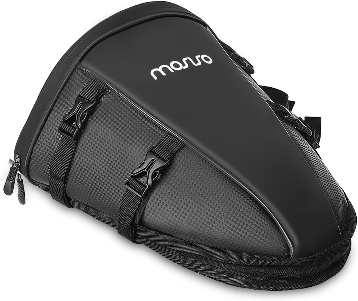 MOSISO Motorcycle Tail Bag Waterproof Polyester Storage Saddle Bag,Black